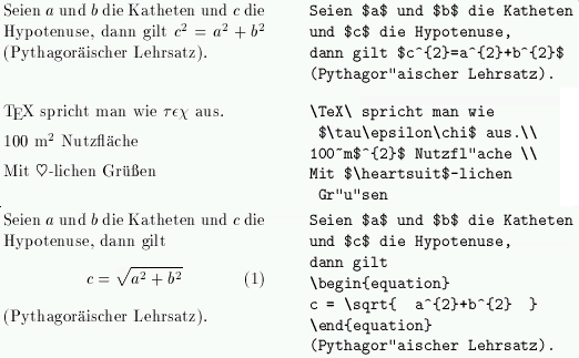 Beispiel für Gleichungen